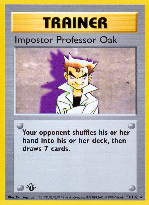 Impostor Professor Oak (73/102) (Shadowless) [Base Set 1st Edition] | Good Games Cannington