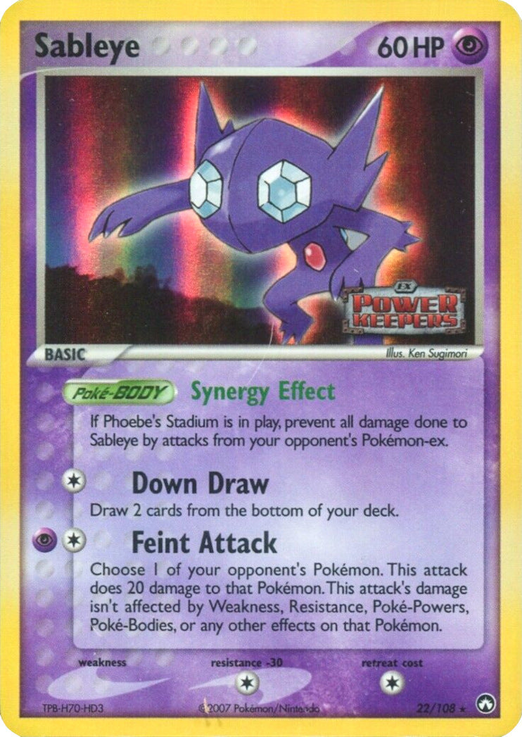 Sableye (22/108) (Stamped) [EX: Power Keepers] | Good Games Cannington
