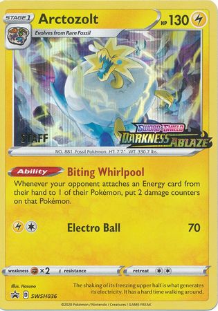 Arctozolt (SWSH036) (Staff Prerelease Promo) [Sword & Shield: Black Star Promos] | Good Games Cannington
