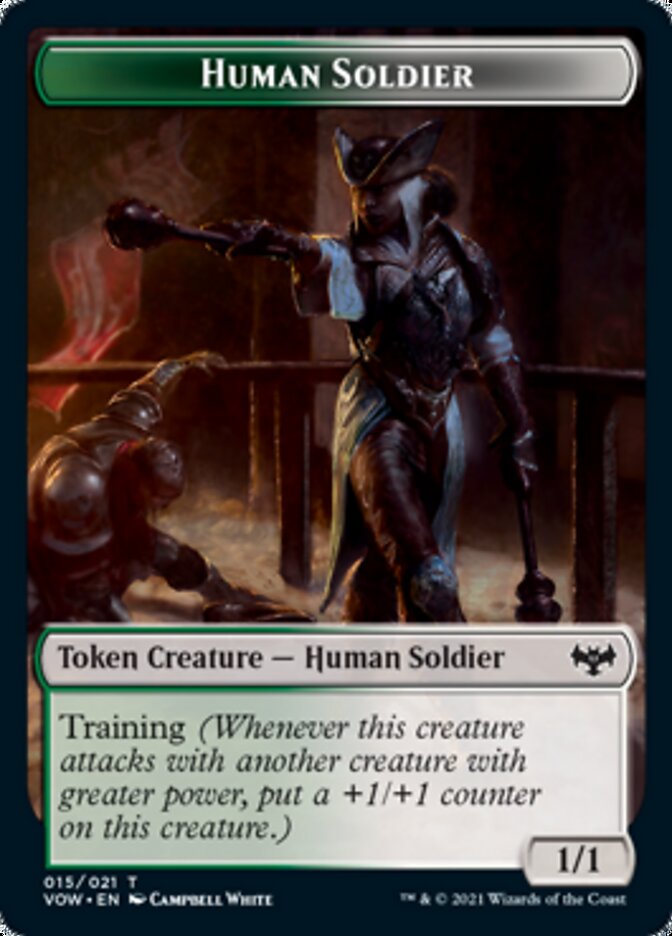 Blood // Human Soldier Double-Sided Token [Innistrad: Crimson Vow Tokens] | Good Games Cannington