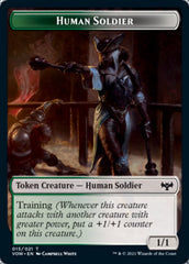 Blood // Human Soldier Double-Sided Token [Innistrad: Crimson Vow Tokens] | Good Games Cannington