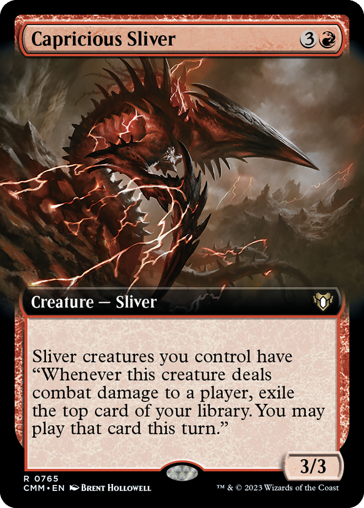 Capricious Sliver (Extended Art) [Commander Masters] | Good Games Cannington
