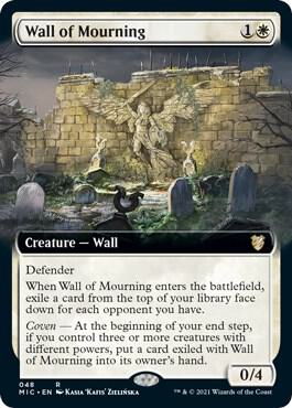 Wall of Mourning Extended Art 48/38 (Commander: Innistrad: Midnight Hunt)  | Good Games Cannington