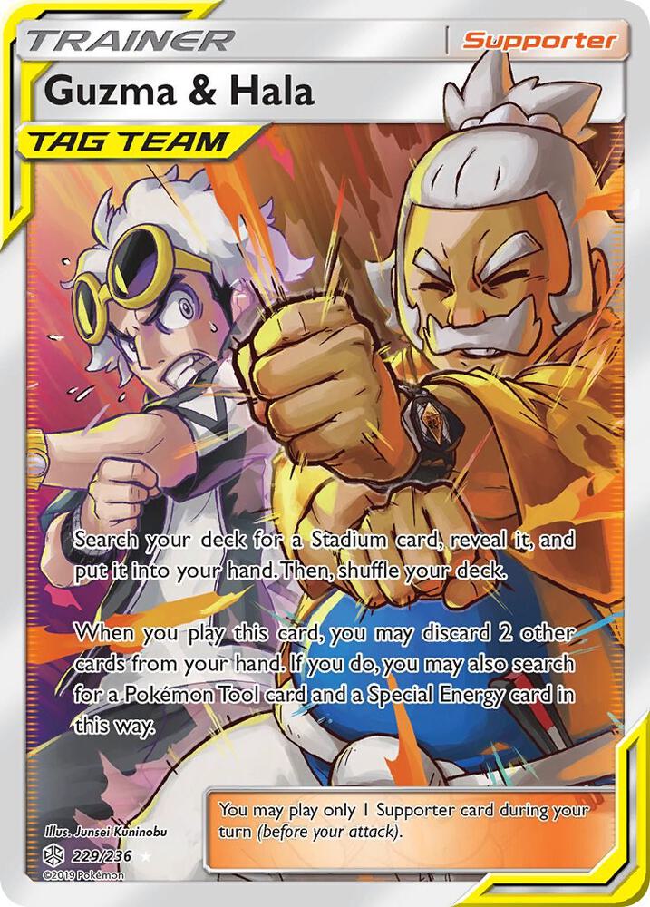 Guzma and Hala Full Art 229/236 (SM - Cosmic Eclipse)  - Holofoil | Good Games Cannington