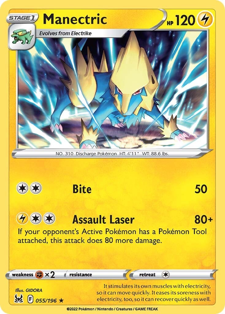 Manectric (055/196) [Sword & Shield: Lost Origin] | Good Games Cannington