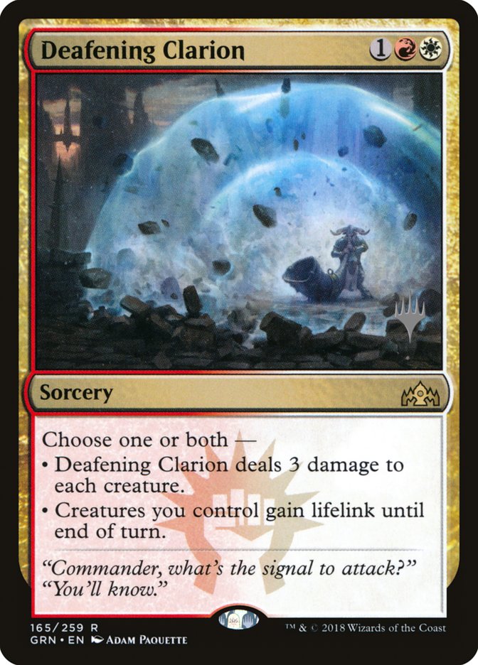 Deafening Clarion (Promo Pack) [Guilds of Ravnica Promos] | Good Games Cannington