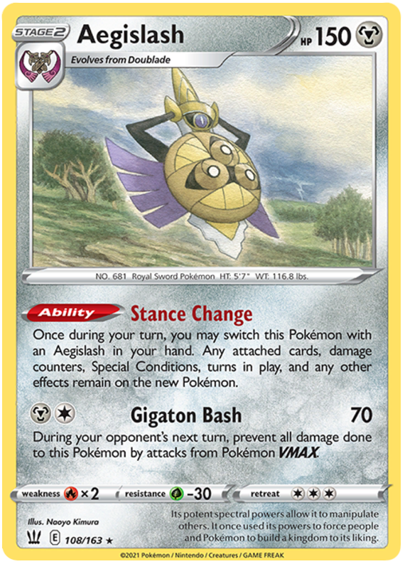 Aegislash (108/163) [Sword & Shield: Battle Styles] | Good Games Cannington