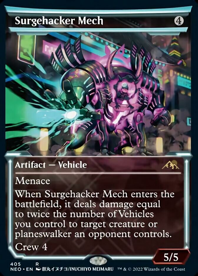 Surgehacker Mech (Showcase Soft Glow) [Kamigawa: Neon Dynasty] | Good Games Cannington