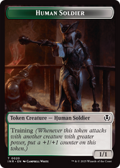 Human Soldier (0020) // Emblem - Tamiyo, Field Researcher Double-Sided Token [Innistrad Remastered Tokens] | Good Games Cannington