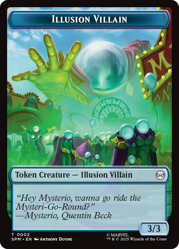 Spider // Illusion Villain Double-Sided Token [Marvel's Spider-Man Tokens] | Good Games Cannington