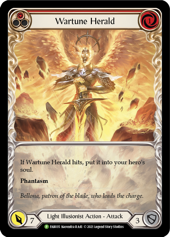 Wartune Herald (Red Extended Art) [FAB035] (Promo)  Rainbow Foil | Good Games Cannington