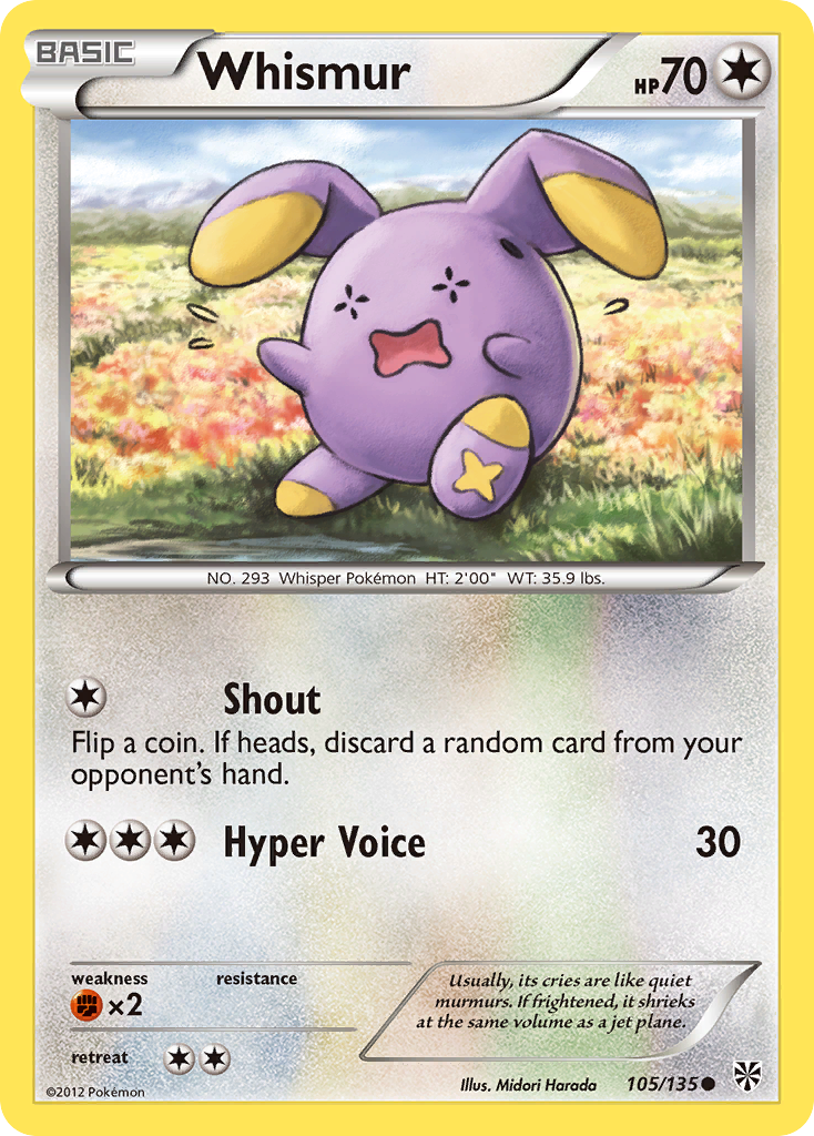 Whismur (105/135) [Black & White: Plasma Storm] | Good Games Cannington