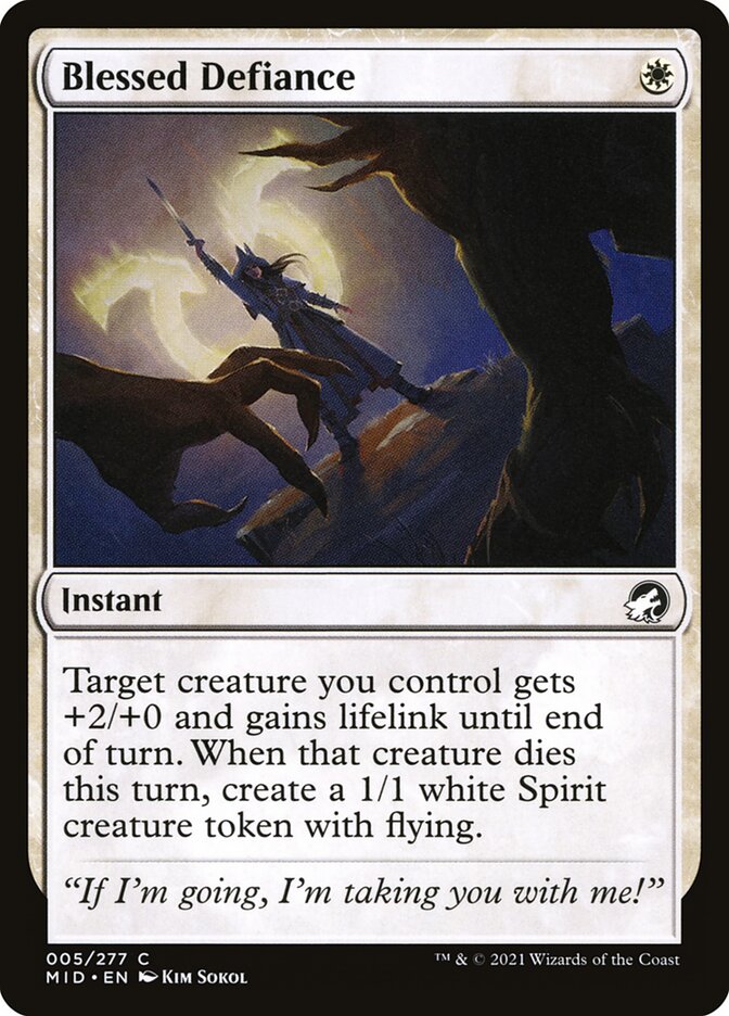 Blessed Defiance 5/277 (Innistrad: Midnight Hunt)  | Good Games Cannington