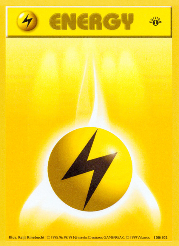 Lightning Energy (100/102) (Shadowless) [Base Set 1st Edition] | Good Games Cannington