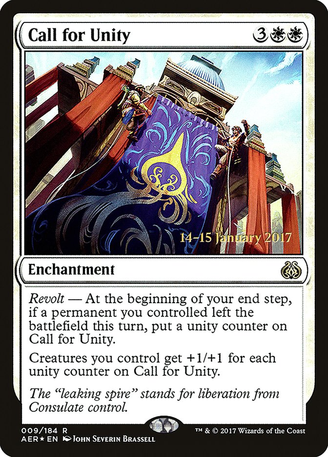 Call for Unity [Aether Revolt Prerelease Promos] | Good Games Cannington