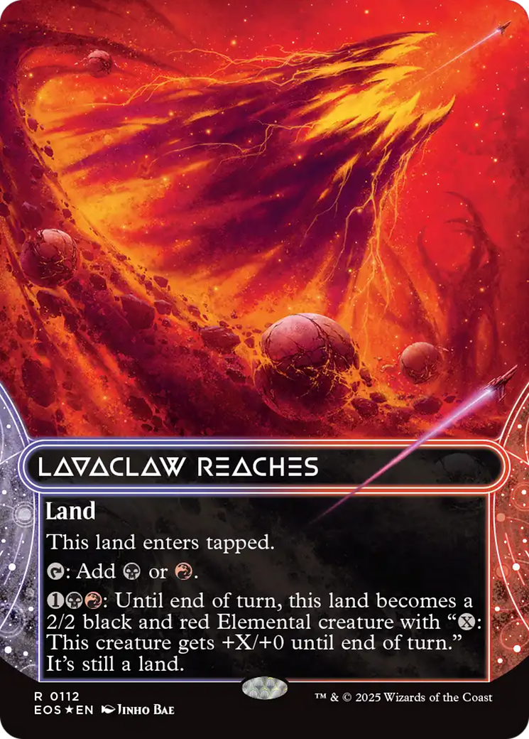 Lavaclaw Reaches (0112) (Borderless) (Galaxy Foil) [Edge of Eternities: Stellar Sights] | Good Games Cannington
