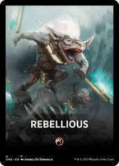 Rebellious Theme Card [Phyrexia: All Will Be One Tokens] | Good Games Cannington