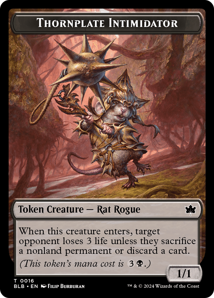 Otter // Thornplate Intimidator Double-Sided Token [Bloomburrow Tokens] | Good Games Cannington