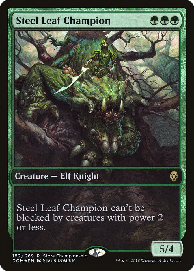 Steel Leaf Champion (Store Championship) (Full Art) [Dominaria Promos] | Good Games Cannington