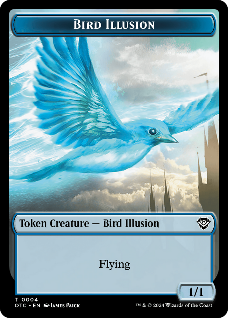 Dragon Elemental // Bird Illusion Double-Sided Token [Outlaws of Thunder Junction Commander Tokens] | Good Games Cannington