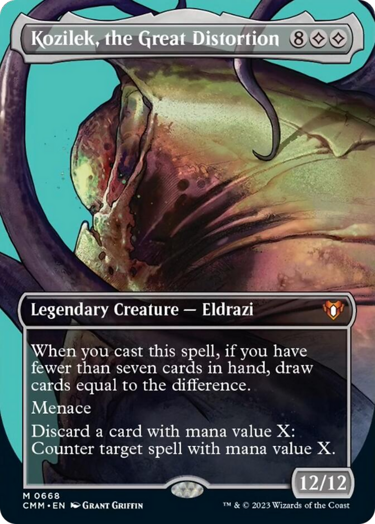 Kozilek, the Great Distortion (Borderless Profile) [Commander Masters] | Good Games Cannington