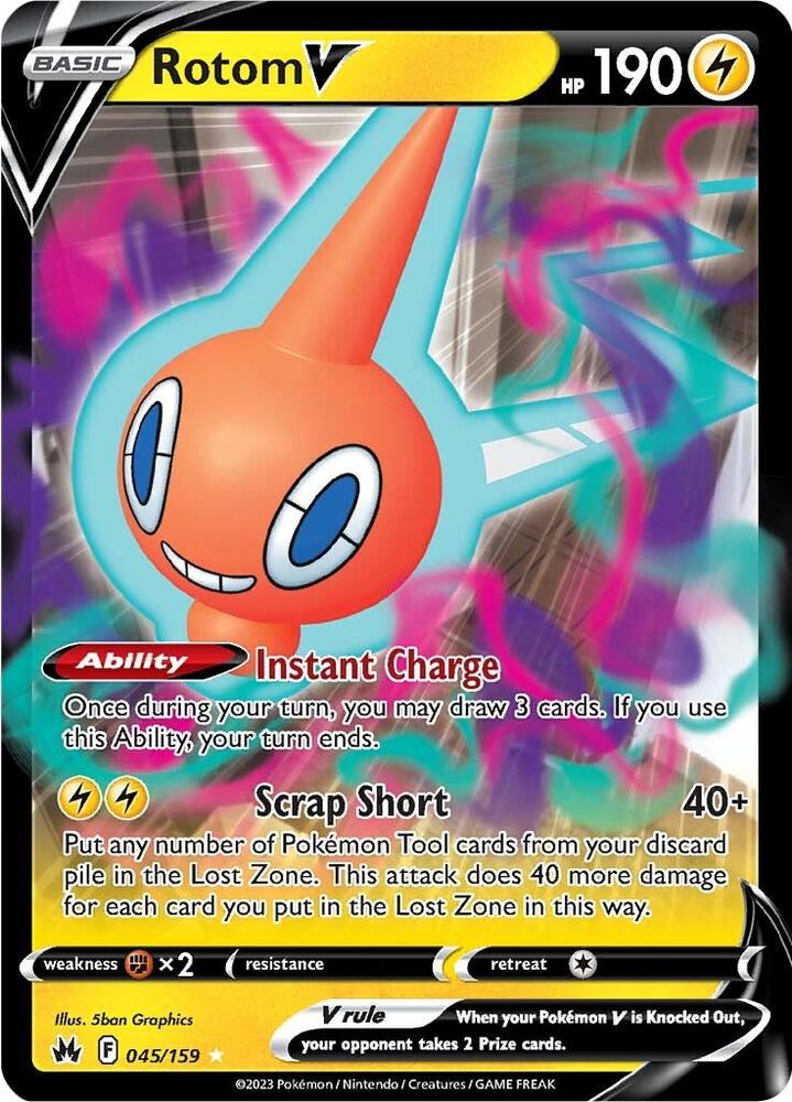 Rotom V 045/159 (Crown Zenith)  - Holofoil | Good Games Cannington