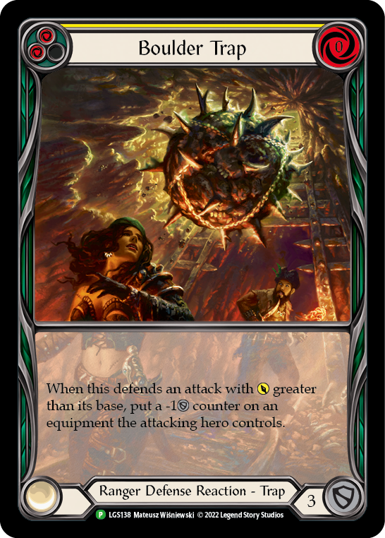 Boulder Trap (Yellow) [LGS138] (Promo)  Rainbow Foil | Good Games Cannington