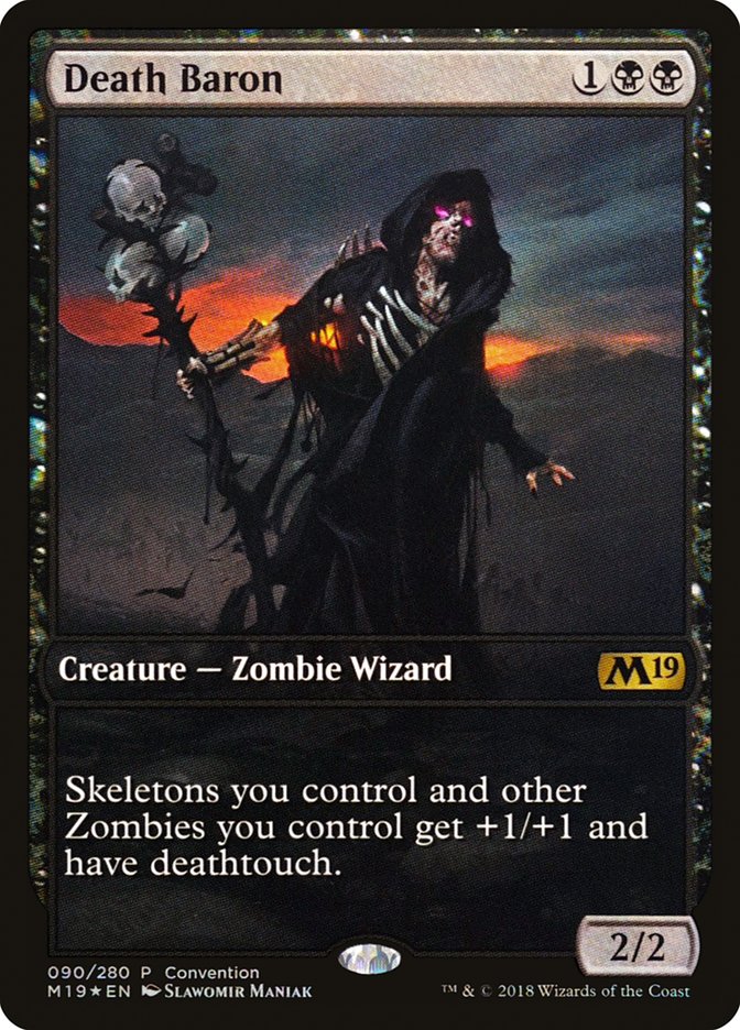 Death Baron (Convention) (Full Art) [Core Set 2019 Promos] | Good Games Cannington