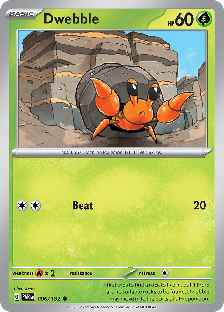 Dwebble (006/182) [Scarlet & Violet: Paradox Rift] | Good Games Cannington