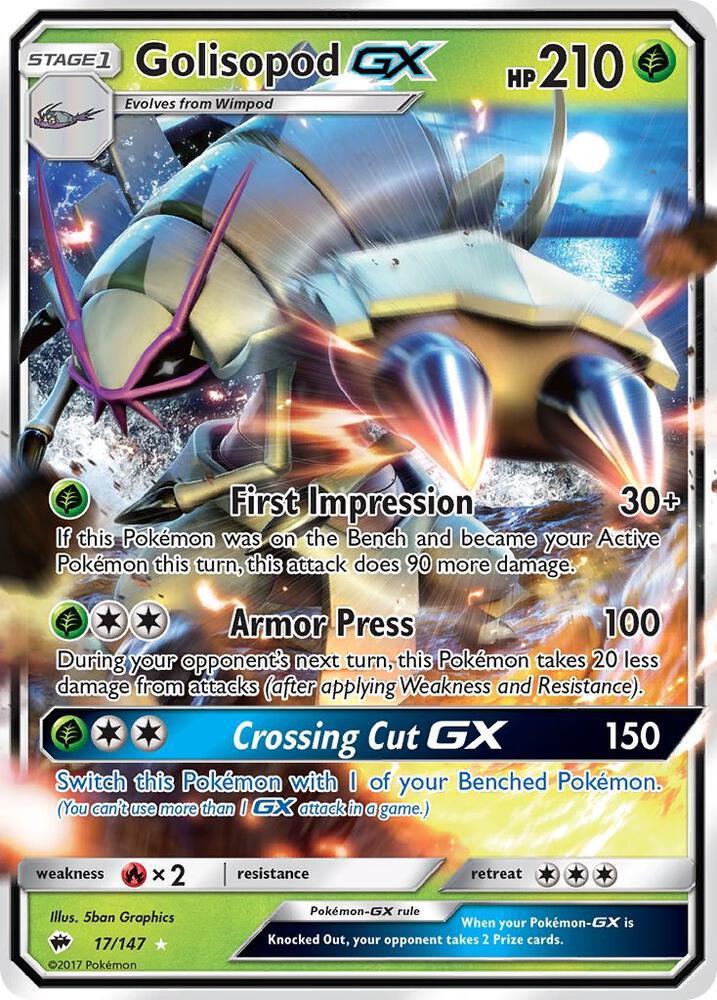Golisopod GX 17/147 (SM - Burning Shadows)  - Holofoil | Good Games Cannington