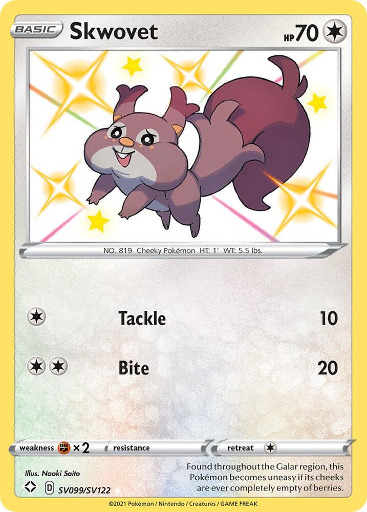 Skwovet SV099/SV122 (Shining Fates: Shiny Vault)  - Holofoil | Good Games Cannington