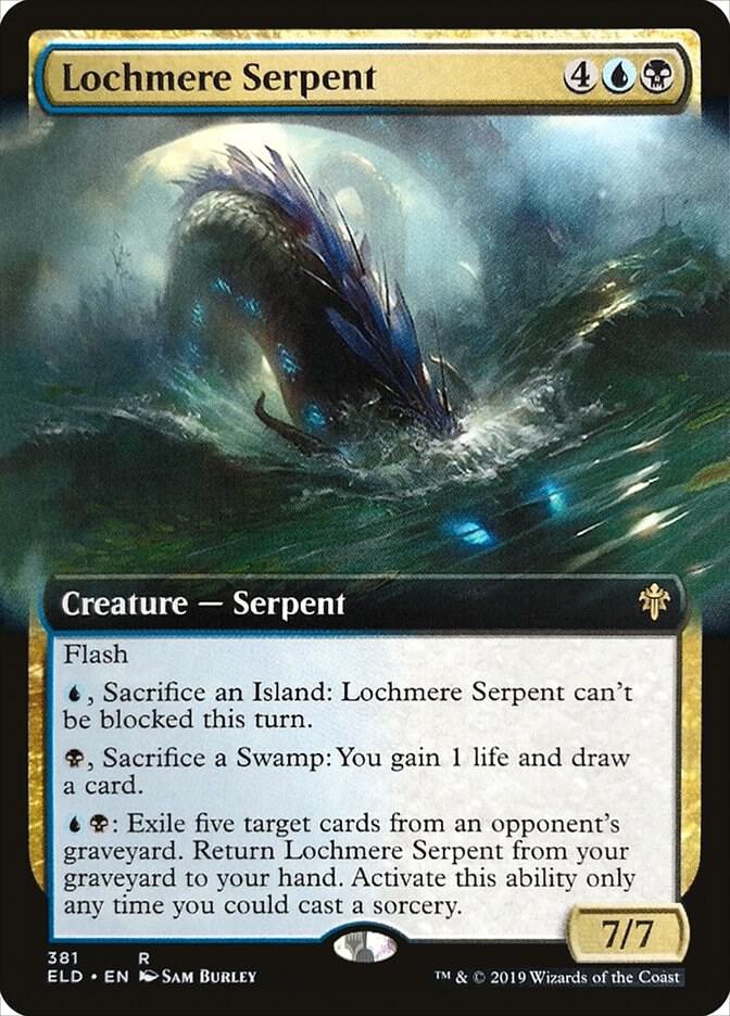 Lochmere Serpent Extended Art 381 (Throne of Eldraine)  | Good Games Cannington