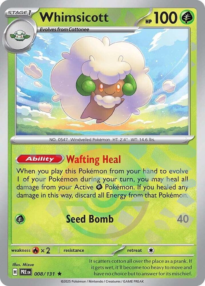 Whimsicott (008/131) (Poke Ball Pattern) [Scarlet & Violet: Prismatic Evolutions] | Good Games Cannington