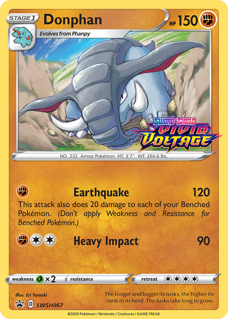 Donphan (SWSH067) (Prerelease Promo) [Sword & Shield: Black Star Promos] | Good Games Cannington