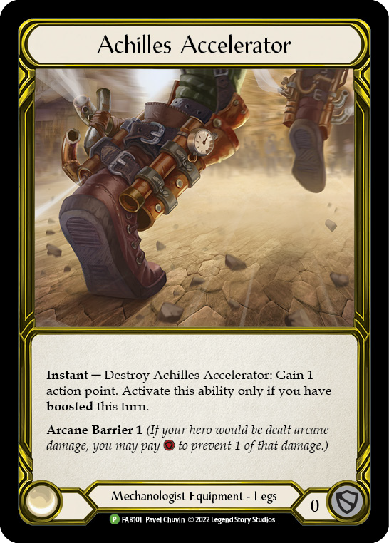Achilles Accelerator (Golden) [FAB101] (Promo)  Cold Foil | Good Games Cannington