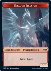 Blood // Dragon Illusion Double-Sided Token [Innistrad: Crimson Vow Tokens] | Good Games Cannington