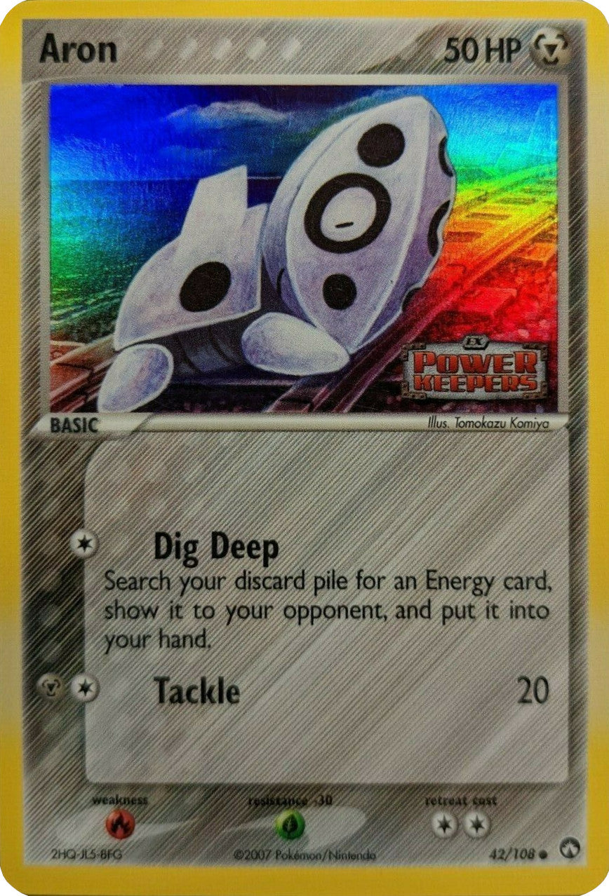 Aron (42/108) (Stamped) [EX: Power Keepers] | Good Games Cannington