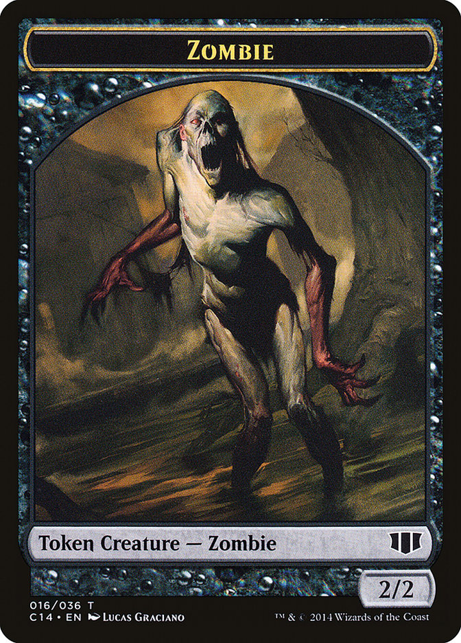 Ob Nixilis of the Black Oath Emblem // Zombie (016/036) Double-Sided Token [Commander 2014 Tokens] | Good Games Cannington