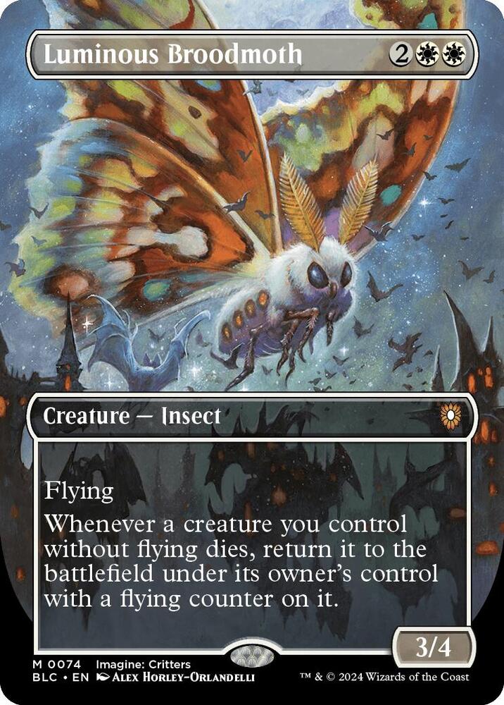 Luminous Broodmoth 74 (Commander: Bloomburrow)  - Borderless Foil | Good Games Cannington