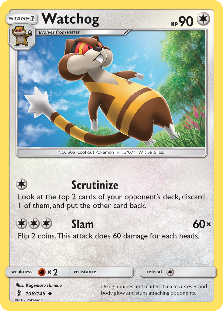 Watchog (108/145) [Sun & Moon: Guardians Rising] | Good Games Cannington