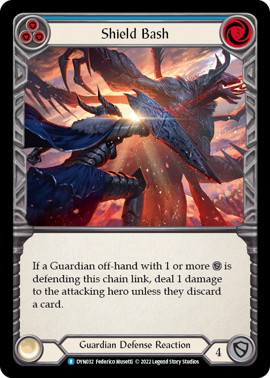 Shield Bash (Blue) [DYN032] (Dynasty)  Rainbow Foil | Good Games Cannington