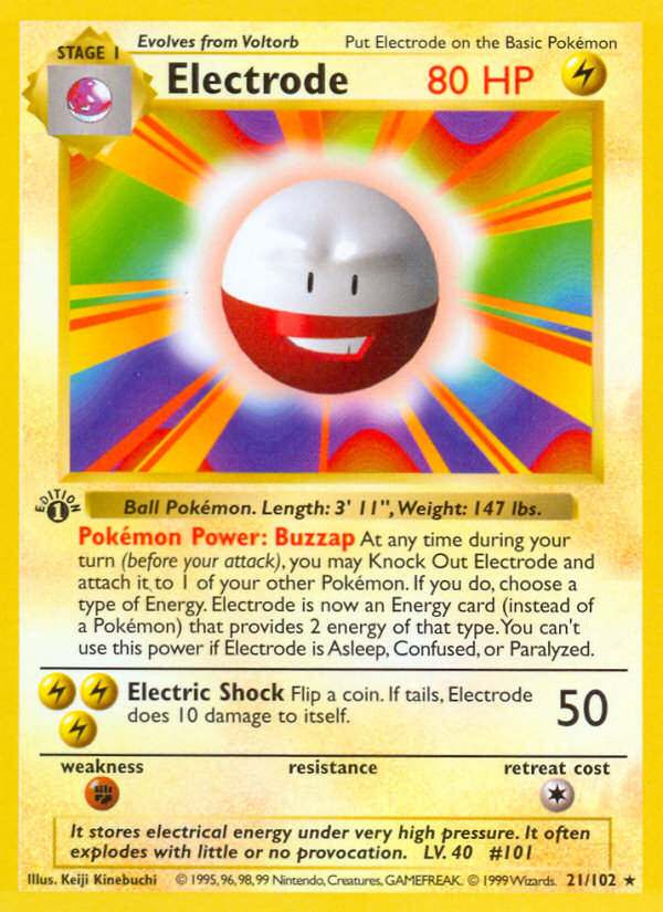 Electrode (21/102) (Shadowless) [Base Set 1st Edition] | Good Games Cannington