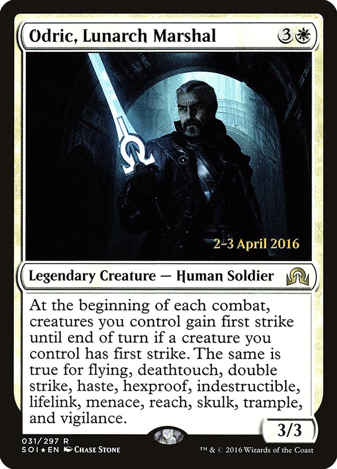Odric, Lunarch Marshal [Shadows over Innistrad Prerelease Promos] | Good Games Cannington