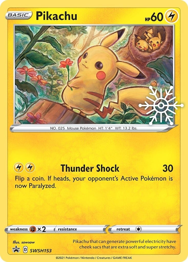 Pikachu (SWSH153) (Holiday Calendar) [Sword & Shield: Black Star Promos] | Good Games Cannington
