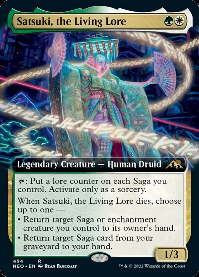 Satsuki, the Living Lore (Extended Art) [Kamigawa: Neon Dynasty] | Good Games Cannington