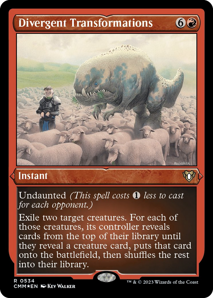 Divergent Transformations (Foil Etched) [Commander Masters] | Good Games Cannington