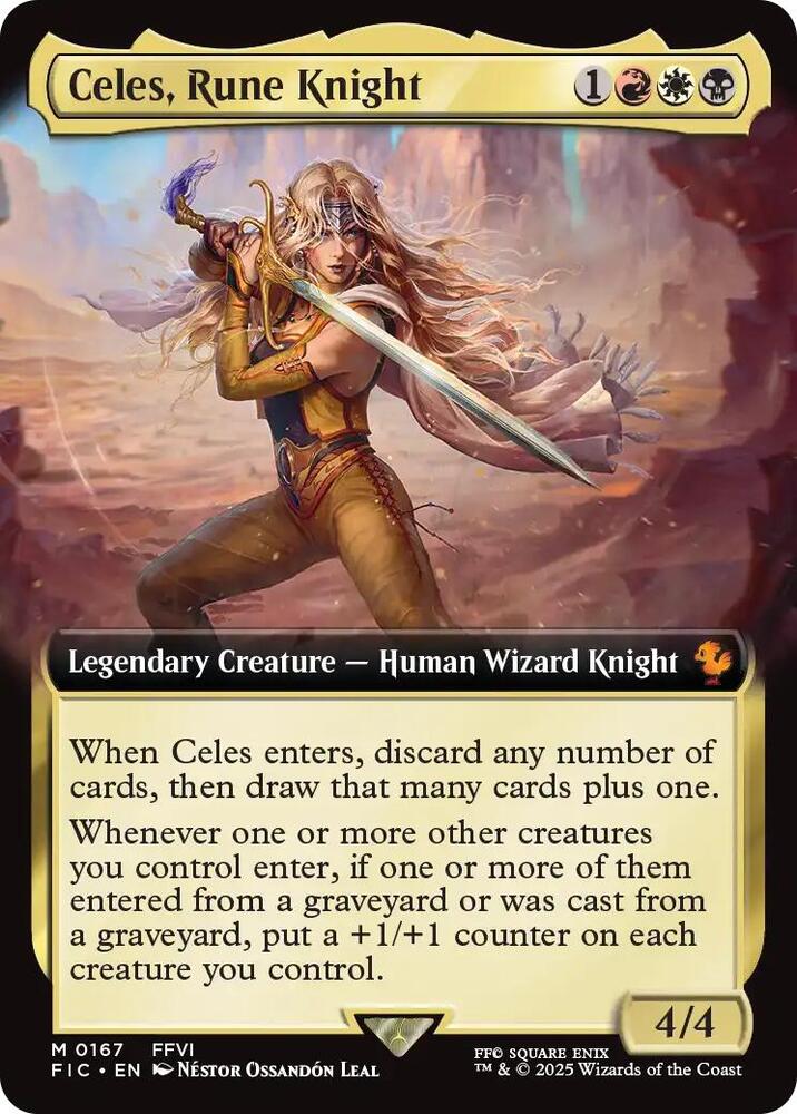 Celes, Rune Knight 167 (Commander: FINAL FANTASY)  - Extended Art Foil | Good Games Cannington
