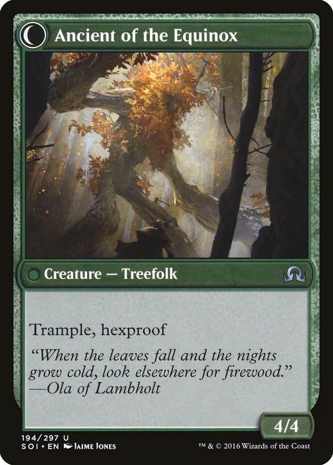 Autumnal Gloom // Ancient of the Equinox [Shadows over Innistrad] | Good Games Cannington