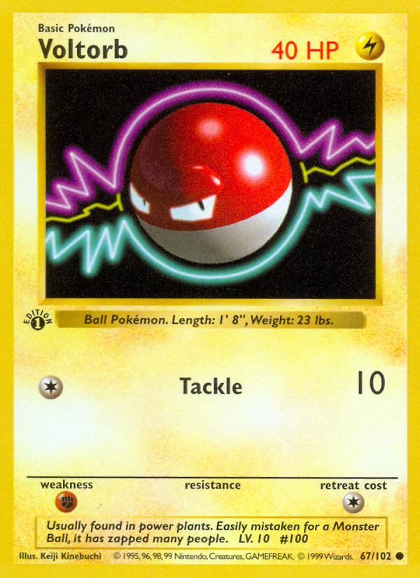 Voltorb (67/102) (Shadowless) [Base Set 1st Edition] | Good Games Cannington