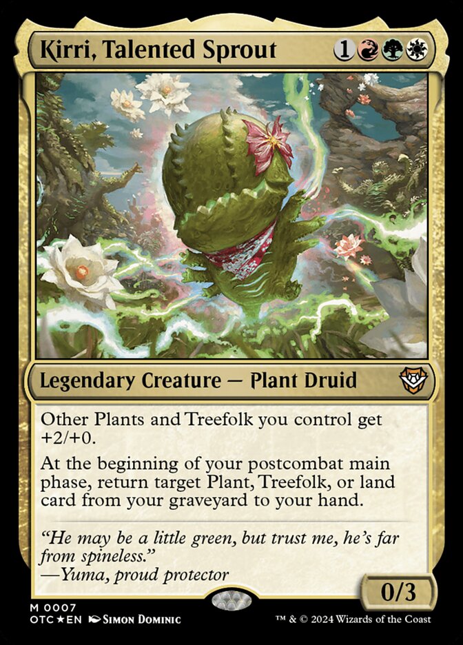 Kirri, Talented Sprout 7/342 (Commander: Outlaws of Thunder Junction)  - Foil | Good Games Cannington